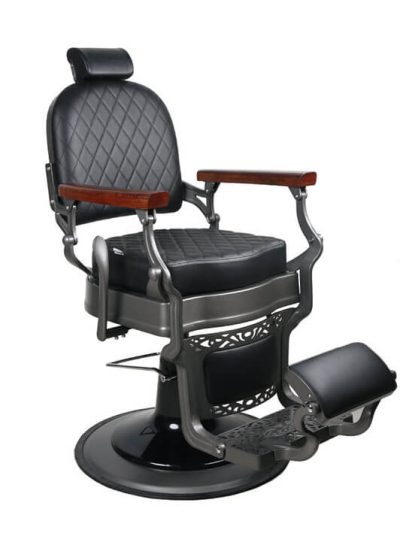 Sillón Barbero Springfield negro con diseño moderno y respaldo inclinable