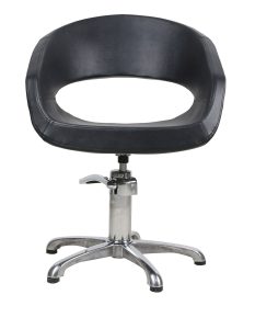 Silla OVAL Eurostil con diseño curvado y base cromada, ideal para peluquerías y barberías profesionales.