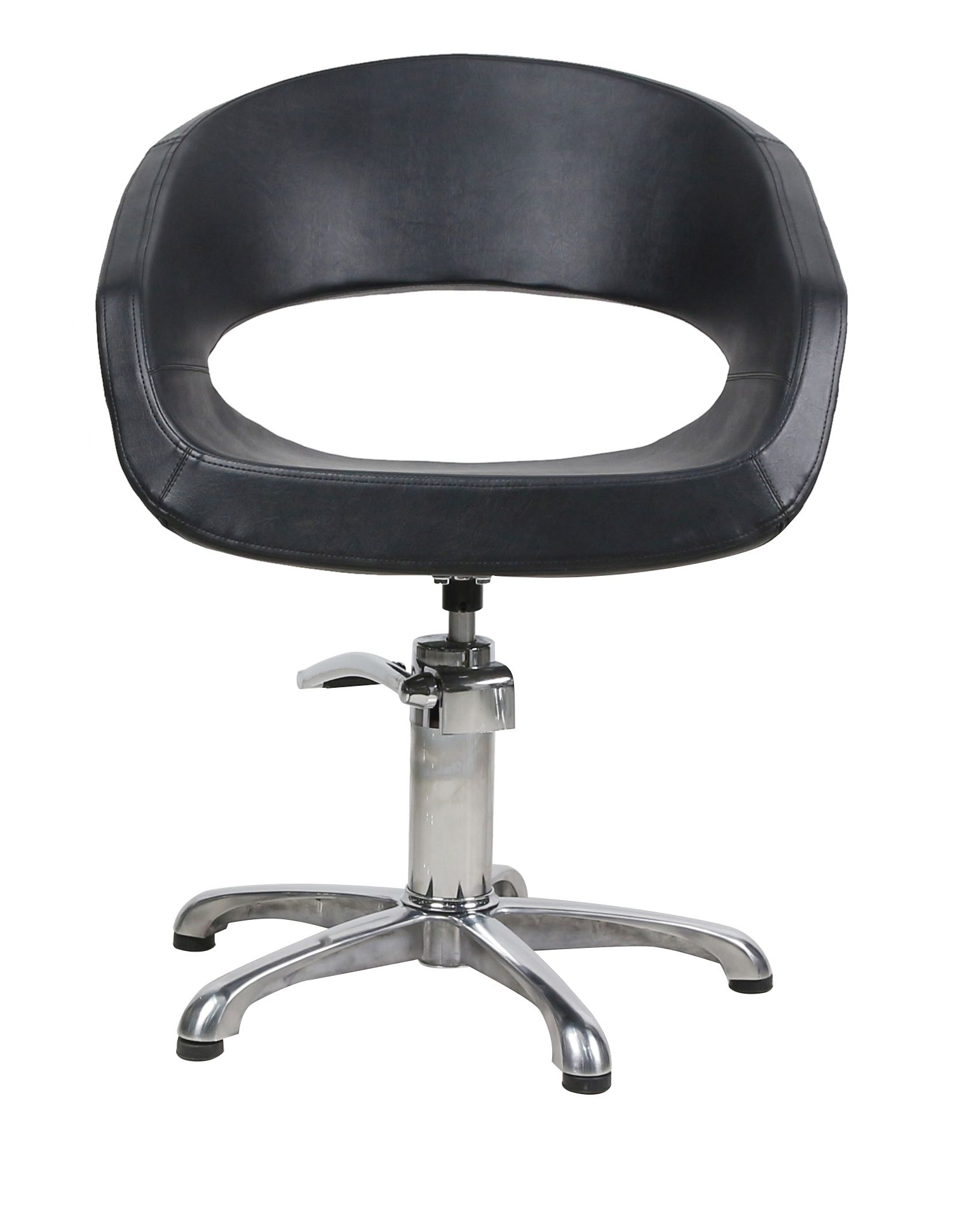 Silla OVAL Eurostil con diseño curvado y base cromada, ideal para peluquerías y barberías profesionales.