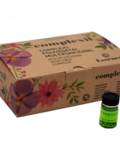 Botella del Complejo Polivegetal Complexil, un tratamiento natural para aliviar el picor, combatir la caspa y regular la grasa del cuero cabelludo.