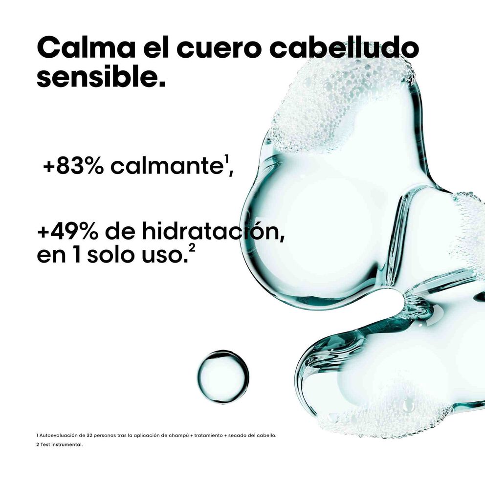 Aplicación del champú Scalp Advanced sobre cuero cabelludo sensible