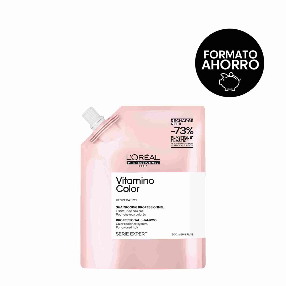 Recarga de champú Vitamino Color L’Oréal 500 ml para cabello teñido