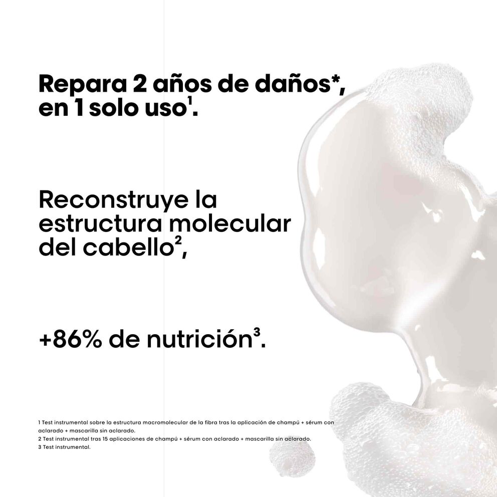 Aplicación de champú Absolut Repair Molecular sin sulfatos