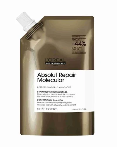 Recarga Champú Absolut Repair Molecular sin sulfatos 1000 ml de L'Oréal Professionnel para cabello dañado y decolorado