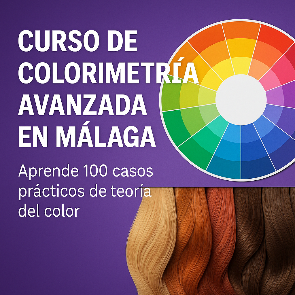 Curso de colorimetría en Málaga con 100 casos prácticos teóricos para profesionales de peluquería.
