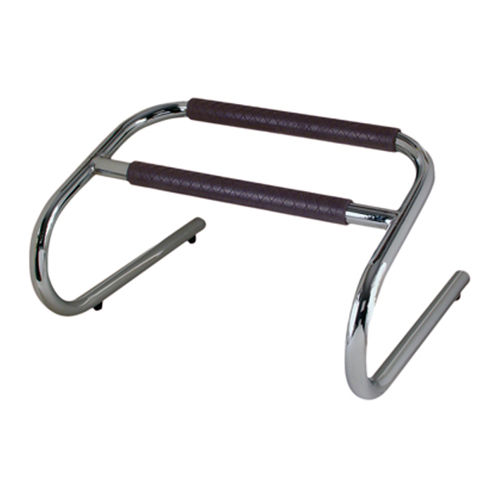 Soporte de pies curvo de metal cromado para máxima comodidad