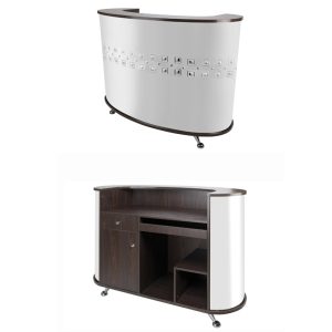 Mueble recepción peluquería Eurostil 136x100x60 – mostrador profesional blanco para salones de belleza