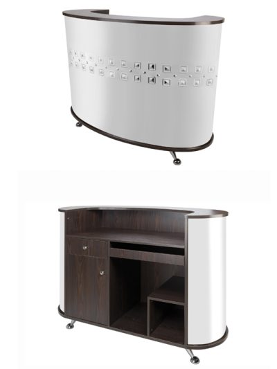 Mueble recepción peluquería Eurostil 136x100x60 – mostrador profesional blanco para salones de belleza