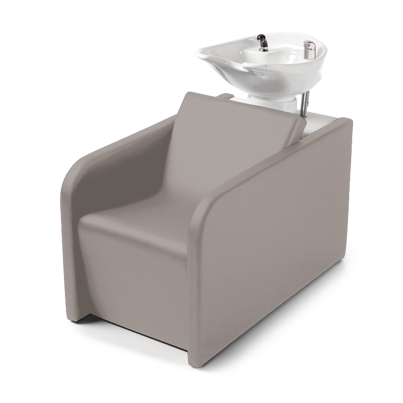 Lavacabezas profesional Neptuno gris con lavabo cerámico blanco basculante