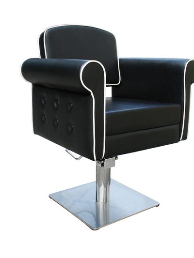 silla de peluquería Style Eurostil negra con base cuadrada