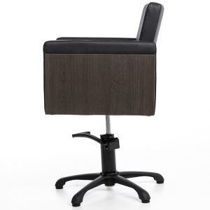 Silla Rustik Eurostil negra vista frontal – mobiliario profesional de peluquería