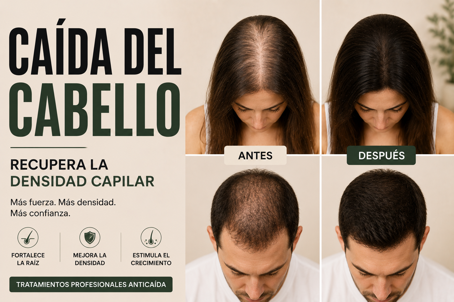 Productos para caída del cabello en Grupo Almagro Málaga