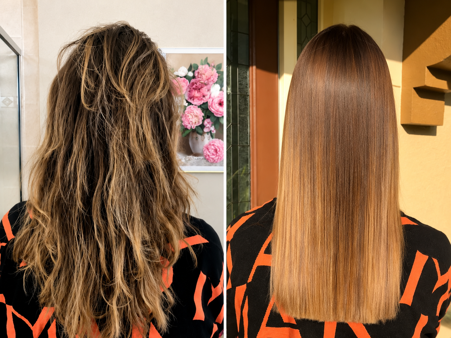 Resultado nanoplastia Nature Eva en Málaga centro - cabello liso y brillante