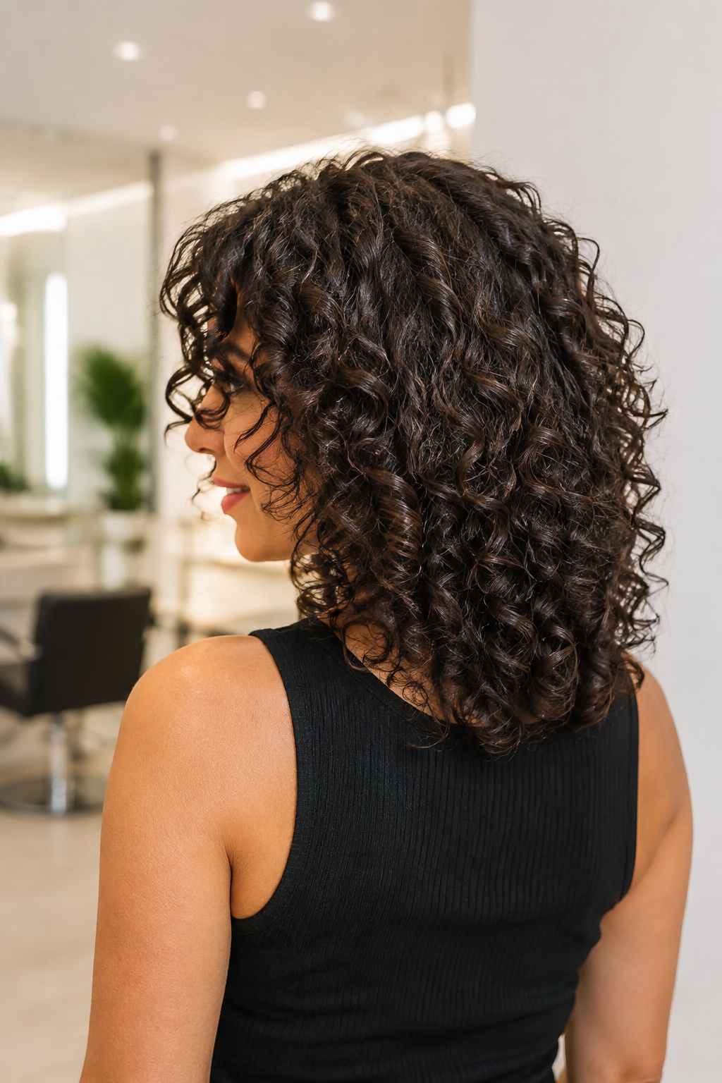 Permanente marcada para mujer Permanente marcada para mujer con rizos definidos en Málaga
